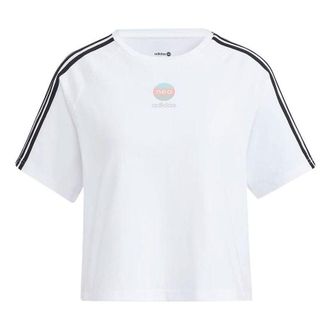 adidas (WMNS) adidas Neo Contrast Stripe Sports T-Shirt Asia Sizing White HF7284