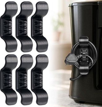 OEM Paquete De 6 Fundas Negras Para Cables - Para Batidora, Freidora De Aire, Exprimidor, Cafetera Y Licuadora - Organizador De Cables Pr&aacute;ctico