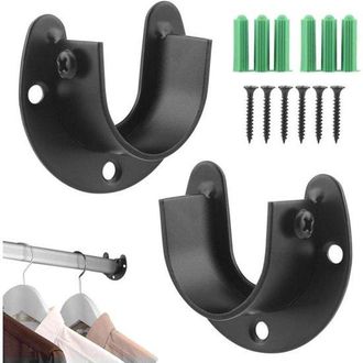 OEM Soporte Para Barra De Cortina - 32 Mm - Acero Inoxidable - Negro - 2 Unidades