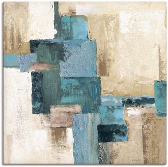 Artland Wandbild »Abstrakte Karos beige-türkis« Muster 1 Stk. tlg. als Alubild, Outdoorbild, Leinwandbild, Poster in verschied. Grössen