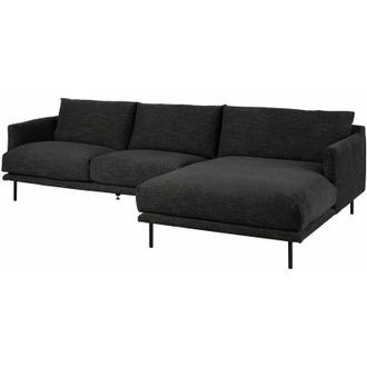 Massivmoebel24 trient Divano angolare - stoffa/ nera 285x161x81