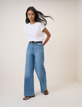 Nobody's Child Blue High Rise Soho Wide Leg Jeans