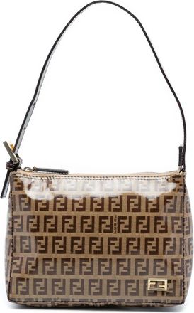 Fendi Borsa a mano Crystal con motivo Zucchino 2000-2010 - Marrone