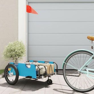 vidaXL Vidaxl - Remolque Para Bicicletas Hierro Y Tela Oxford Azul