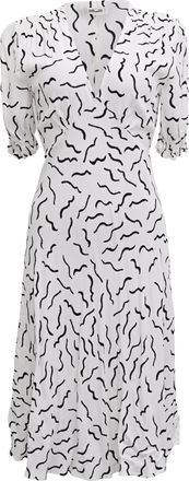 Diane Von F&uuml;rstenberg Jemma Midi Dress in White Viscose