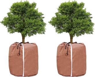 OEM Juego De 2 Bolsas Anticongelantes Para Plantas En Maceta, Protecci&oacute;n Invernal Para Plantas, 65 X 70 Cm, 70 G/m&sup2;, Poli&eacute;ster