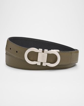 Ferragamo Men & apos;s Gancini Reversible Leather Belt