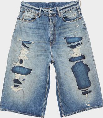 Acne Studios Men & apos;s Judda Distressed Denim Shorts