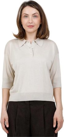 Alpha Studio Fe-7852B Polo - Dames - Polos - Beige - XL - Kasjmier - Tops