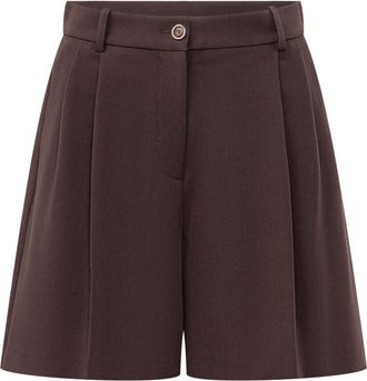 Pinko Brown Solid Shorts