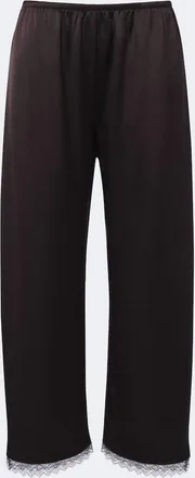 Leset Barb lace-trimmed satin wide-leg pants