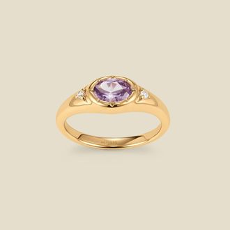 Made by Mary Oval Birthstone Signet Ring