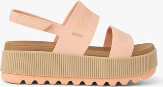 Reef Womens Reef WATER VISTA HIGHER Womens Platform Sandals Bellini/Tan - Cream - Size: 5