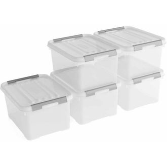 Curver Curver Cajas De Almacenaje Con Tapa Handy 5 Uds Transparente 15l