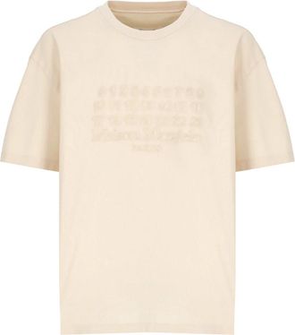 Maison Margiela Over Beige Katoenen T-Shirt - Heren - T-shirts - Beige - XS - Katoen - Tops
