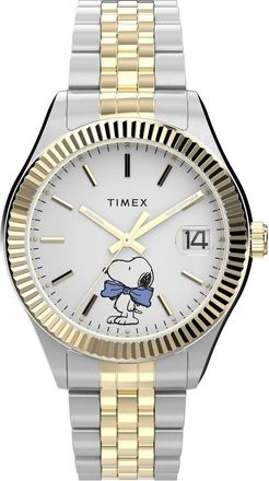 Timex x Peanuts Legacy Two-Tone Bracelet Watch, 34mm in White at Nordstrom