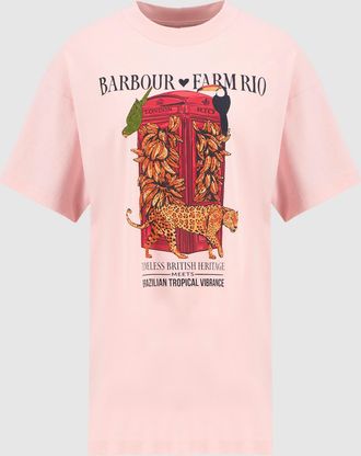 Barbour Tee-shirt Maria Clara Rosa, Collaboration Barbour x Farm Rio