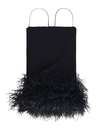 The Attico Fujiko feather trimmed mini dress
