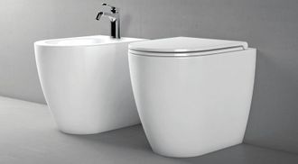 AZZURRA Pareja De Sanitarios De Empotrar A Pared En Cer&aacute;mica Blanco Brillo 35x53 Cm Azzurra Ceramica Comoda - Con Tapa De Inodoro Soft