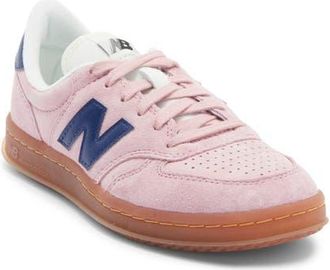 New Balance Gender Inclusive T500 Tennis Sneaker in Pink Taffy/Blue Oyster at Nordstrom, Size 10.5 Womens