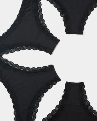 Stripe and Stare Brazilian Four Pack in Black at Nordstrom, Size X-Small Uk
