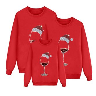 Generic Family Matching Christmas Sweatshirts Funny Reindeer Snowman Print Xmas Sweatshirts Xmas Holiday Shirts Pullover Tops Christmas for Adults Womens Men 