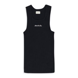 Aim&eacute; Leon Dore Black Embroidered Logo Tank Top