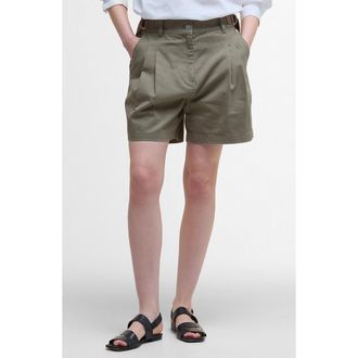 Barbour Cecile Cotton Twill Shorts in Dusky Green at Nordstrom Rack, Size 4 Us / 8 Uk