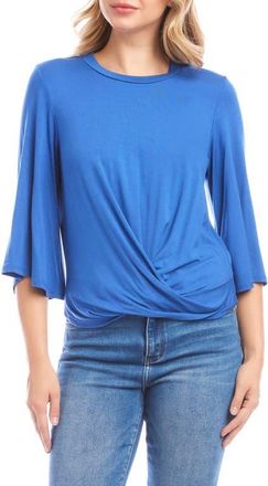 Karen Kane Drape Front Jersey Top in Blue at Nordstrom, Size X-Large