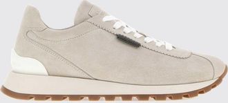 Brunello Cucinelli Sneakers low top in pelle di vitello scamosciata con monile