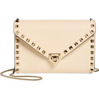 Valentino Garavani Mini Rockstud Leather Shoulder Bag in Light Ivory at Nordstrom