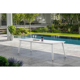 Dmora Dmora - Mesa De Jard&iacute;n Camrose, Base De Picnic, Mesa De Comedor De Jard&iacute;n, Banco Multiusos Para Exterior, 235x98 H74 Cm, Antracita