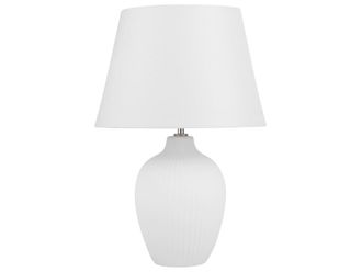 Beliani L&aacute;mpara de mesa cer&aacute;mica blanco