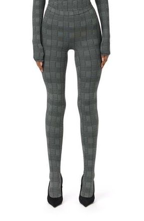 Naked Wardrobe Print Toe Leggings in Houndstooth Plaid at Nordstrom Rack, Size Large