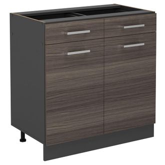 Vicco Mobiletto base per cucina R-Line, Grigio nobile, 80 cm senza piano di lavoro Vicco