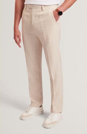 Ted Baker Givrant Slim Fit Linen & Cotton Pants in Ecru at Nordstrom, Size 36