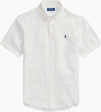 Polo Ralph Lauren Mens Polo Ralph Lauren SS Linen Shirt 500 White - Size: 40/Regular