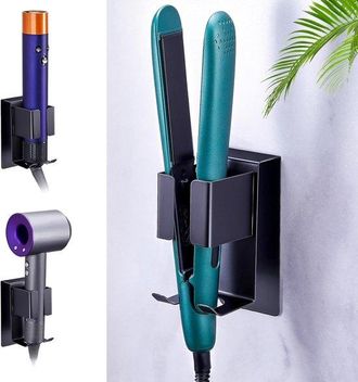 OEM Set Di 2 Simpatici Supporti Autoadesivi A Forma Di Orsetto - Per Arricciacapelli, Asciugacapelli E Accessori, Un Pratico Organizer Per Bagno E Camera 