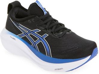 Asics GEL-NIMBUS 27 Running Shoe in Black/Dark Cobalt at Nordstrom, Size 11.5