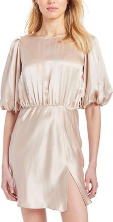 Amanda Uprichard Duval Mini Slit Dress In Bone