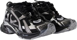 Balenciaga Womens Chunky Mesh-And-Synthetic Runner Sneaker Black
