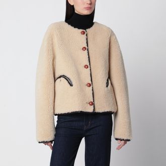 Blaz&eacute; Milano Camel Gliss reversible shearling bolero jacket