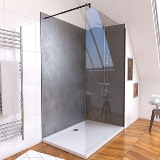 Aurlane Pack Ducha Con Plato 120x90 + Mampara Transparente + Paneles Murales