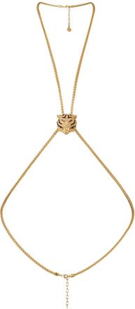 Roberto Cavalli Tiger Head lariat necklace - Gold