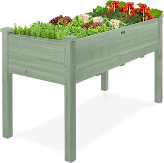 Best Choice Products Best Choice Product 48x24x30in Raised Garden Bed, Elevated Wooden Planter for Yard w/ Foot Caps, Bed Liner