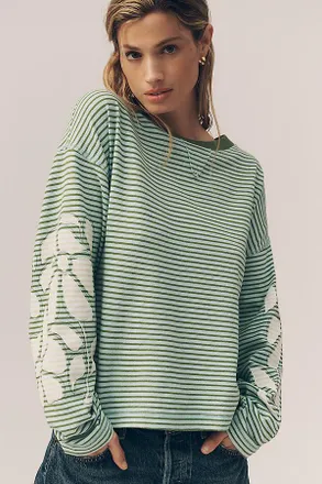 Pilcro Cotton Bonfire Pullover Top