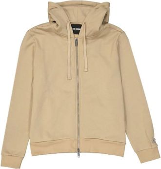 Les Hommes Hooded Sweatshirt met Rits - Heren - Vesten met rits - Beige - L - Katoen - Hoodies & sweatvesten