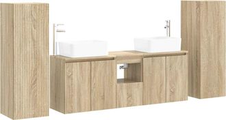 vidaXL Juego De Muebles De Ba&ntilde;o 5 Uds. Roble Sonoma 33 X 34,5 X 100 Cm Vidaxl