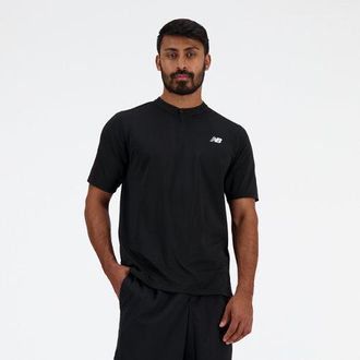 New Balance Mens Tournament Top in Black Poly Knit, size X-Large