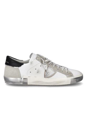 Philippe Model Low-Top Leather Sneakers With Suede Overlays
